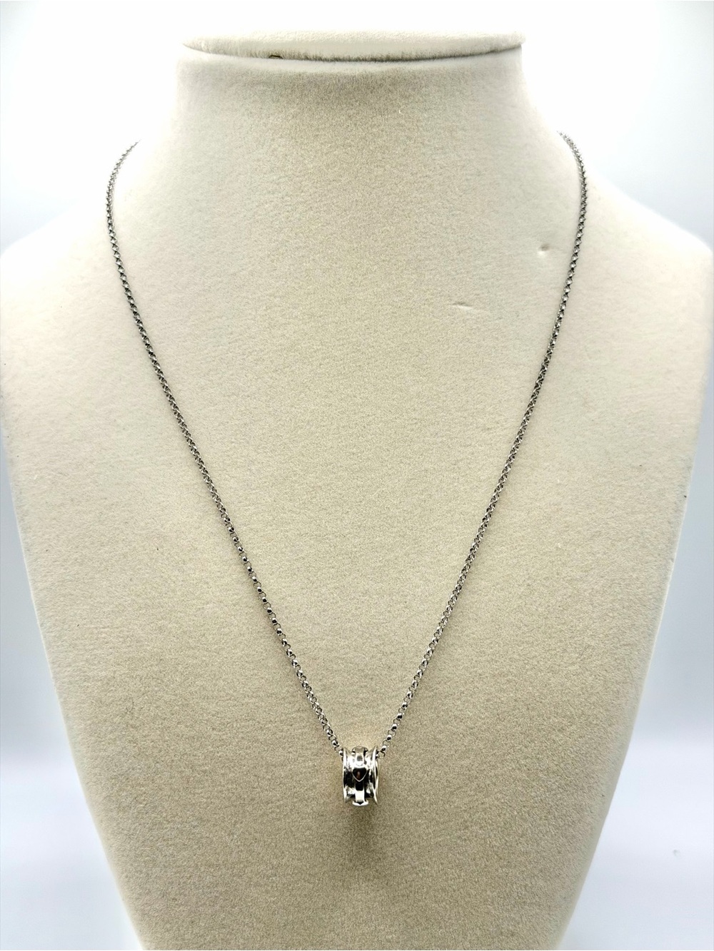 PZ Israel 925 Sterling Silver Heart Spinner Pendant Necklace 17” C019